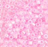 Delica 11/0 RD #0244 Light Crystal Pink Ceylon Lined-Dyed 5.2g Vial